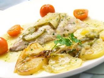 Besugo asado al txakoli